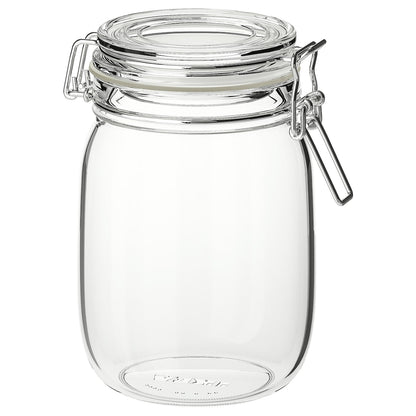 KORKEN 1L airtight glass jar with lid for food storage