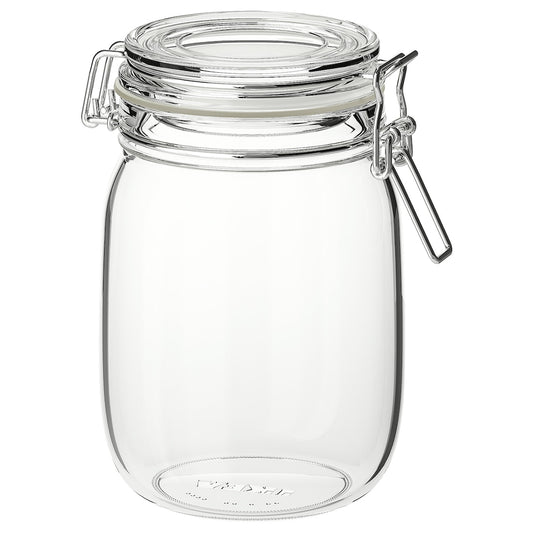 KORKEN 1L airtight glass jar with lid for food storage