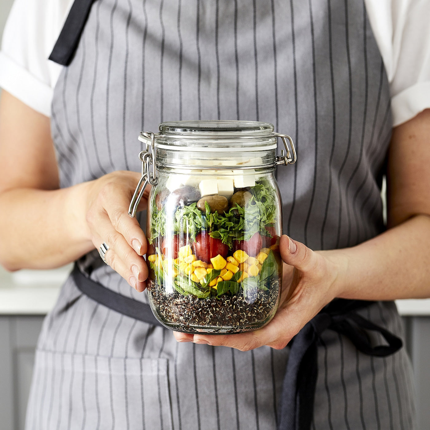 Clear glass storage jar – KORKEN 1 litre with sealing lid