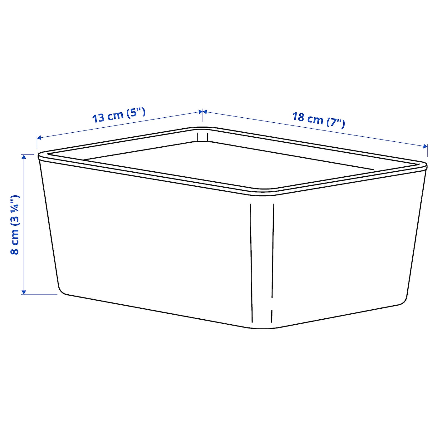 IKEA KUGGIS Box with Lid – White, 13x18x8 cm