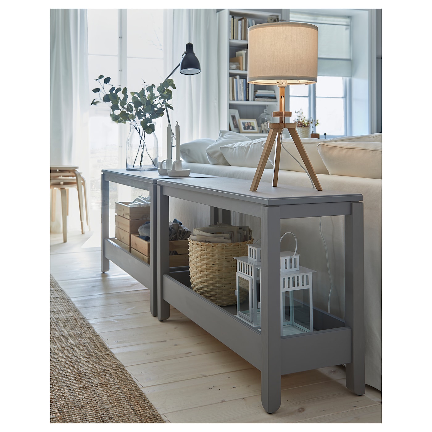 IKEA LAUTERS  Table Lamp – Ash/Wood, White, Recycled PET Shade