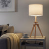 IKEA LAUTERS  Table Lamp – Ash/Wood, White, Recycled PET Shade