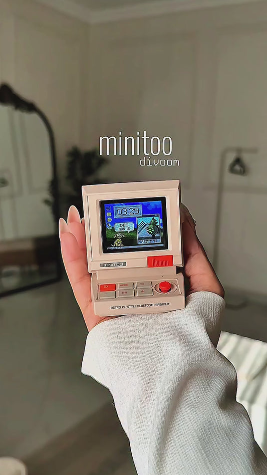 Divoom MiniToo Pakistan Retro Bluetooth Speaker with Pixel Display for your Desktop