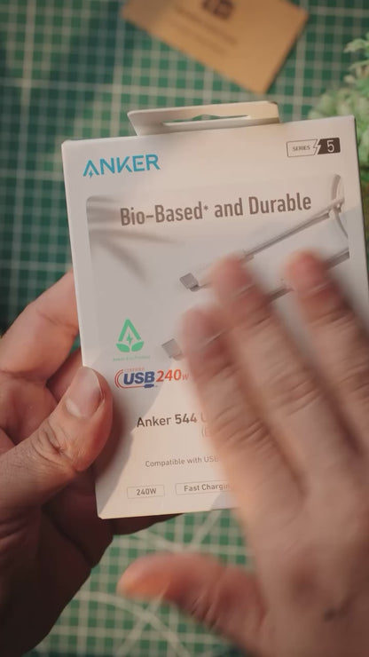 Anker 544 240W USB-C Fast Charging Cable (6ft) – Durable Bio-Braided Design