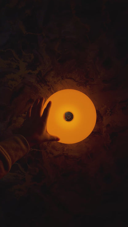 Donut Desk Lamp – USB Rechargeable Lamp with Touch Control, Dimmable LED, 3 Light Modes | Decorative Table/Wall Light – Orange