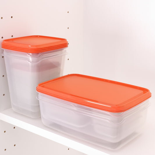 IKEA PRUTA Food Container Set – Transparent/Orange (Set of 17)