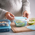 Reusable plastic food container with lid – PRUTA blue 0.6L