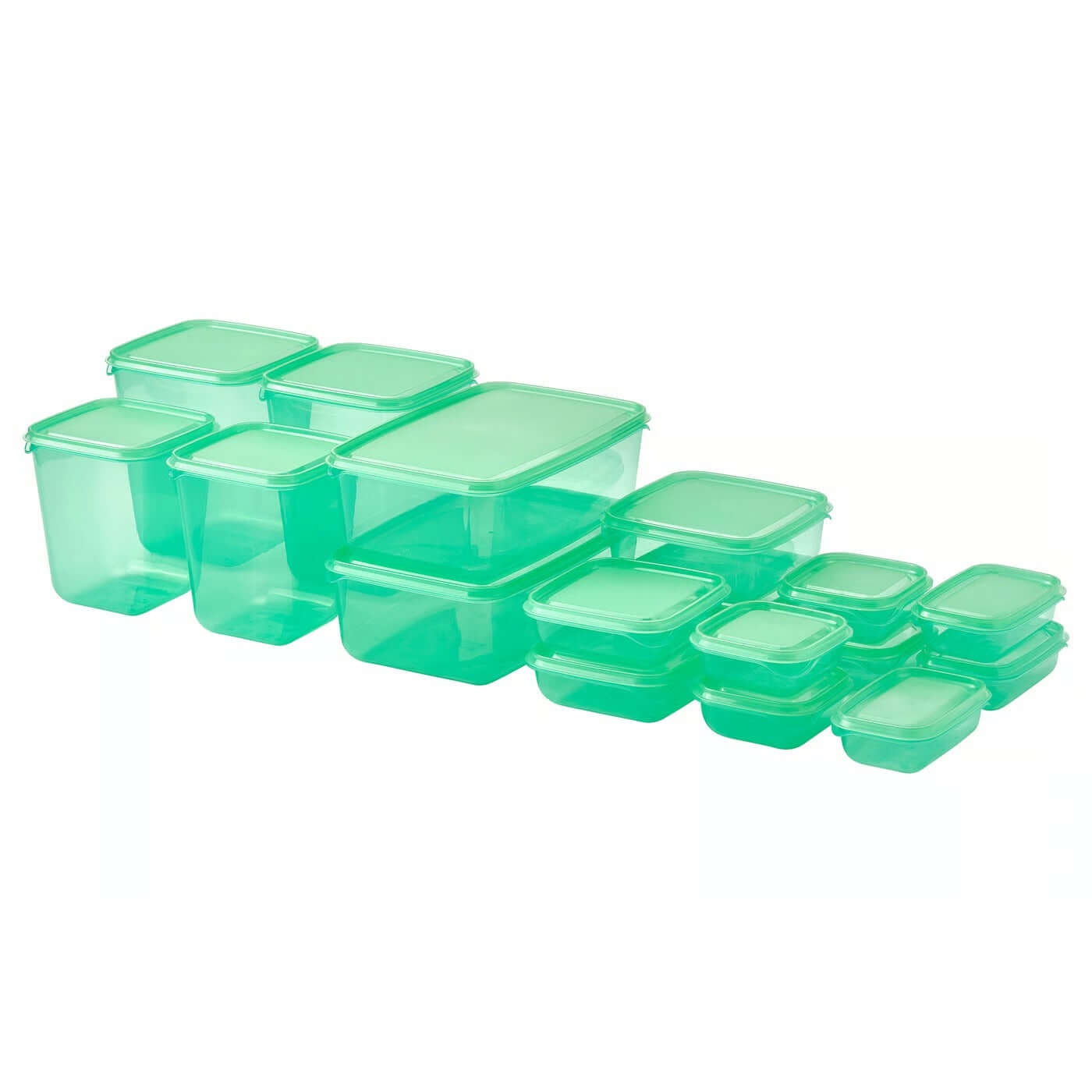 PRUTA green food storage container set with lids – 17 pieces