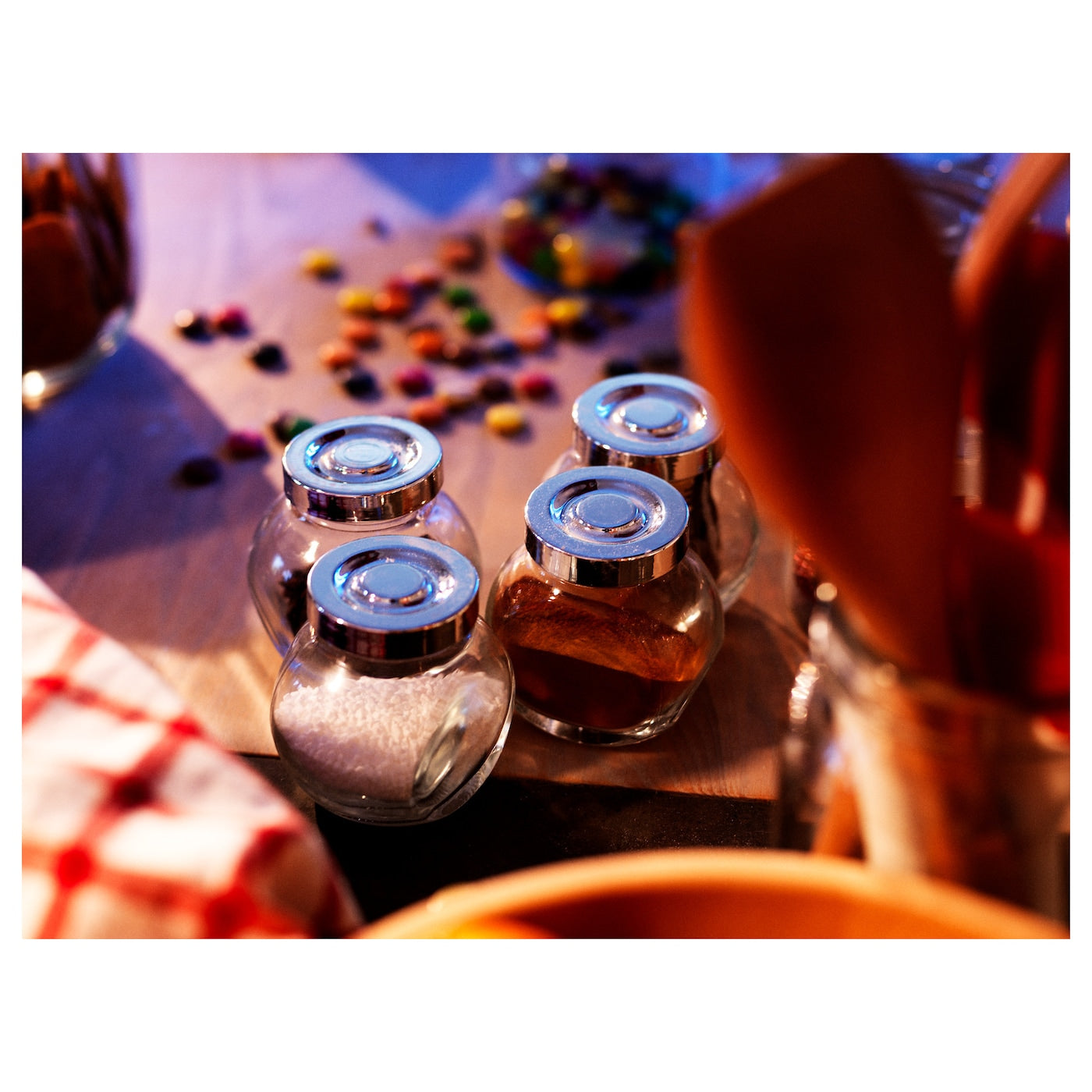 IKEA RAJTAN Spice Jar – Glass/Aluminium-Colour (4 Pack)