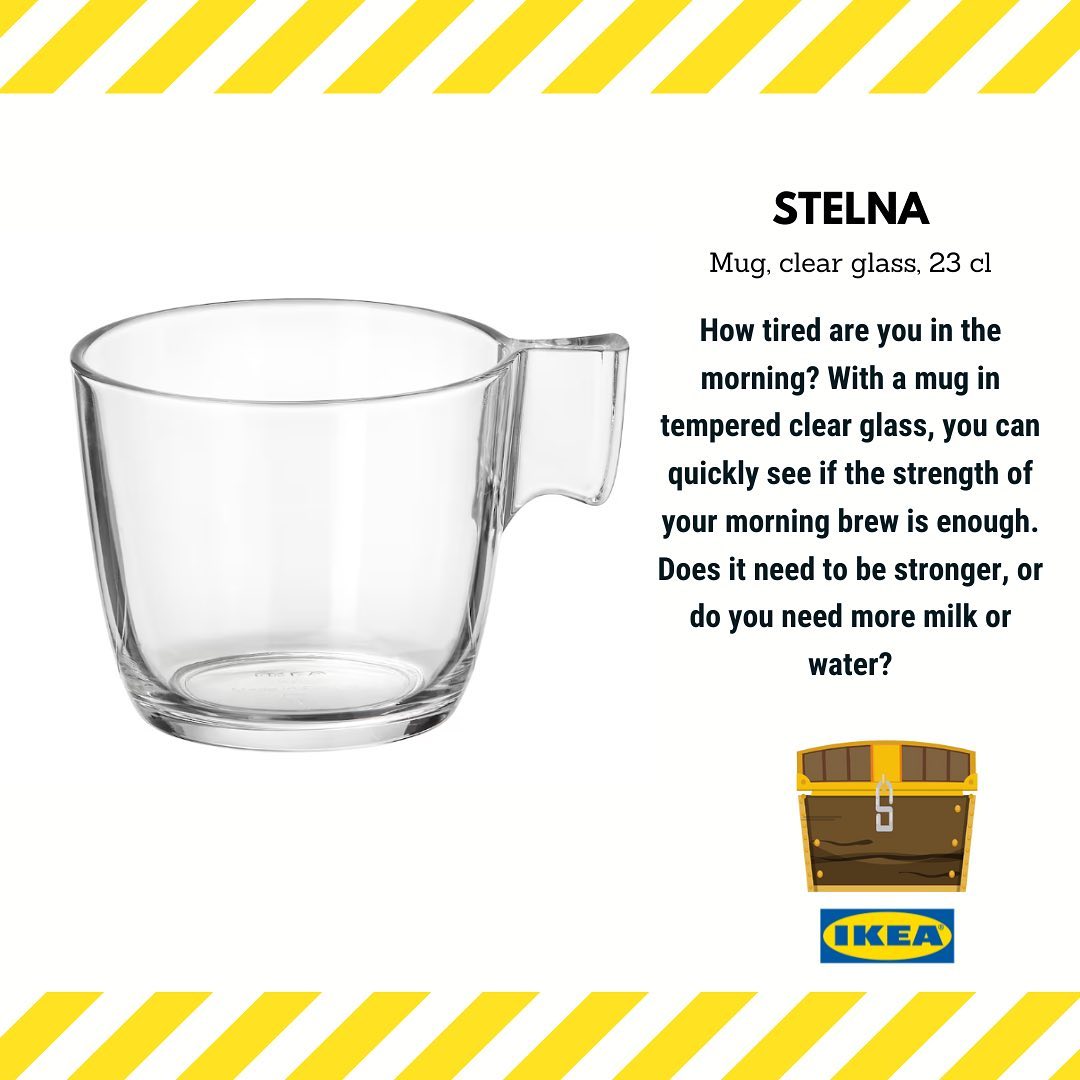 IKEA STELNA Mug, clear glass, 23 cl