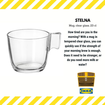IKEA STELNA Mug, clear glass, 23 cl