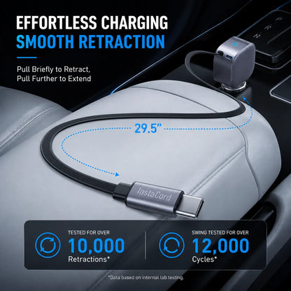 Anker Nano 75W Car Charger with Built-In Retractable USB-C Cable