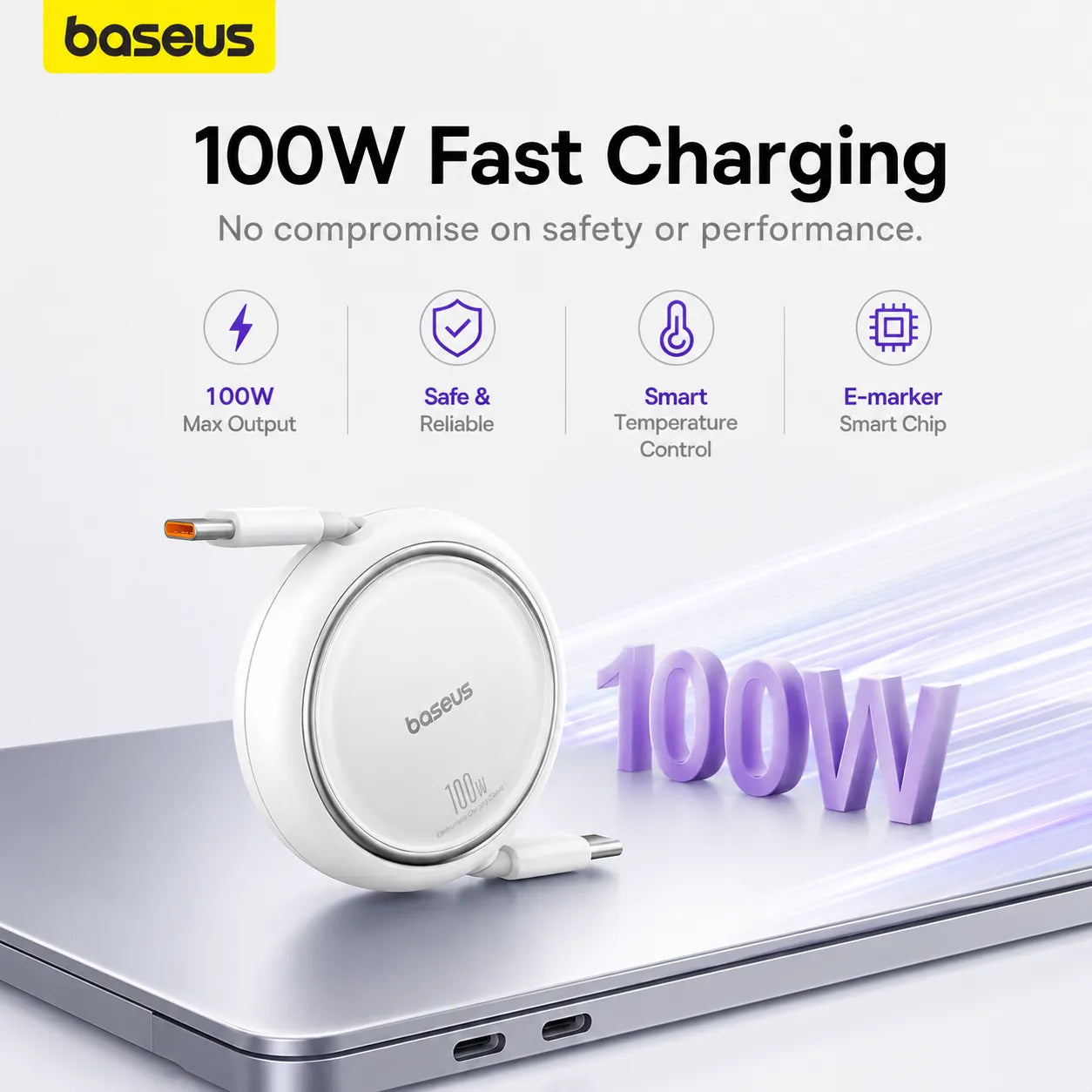 Baseus Free2Pull Retractable USB-C Cable 100W