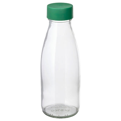 IKEA: SPARTANSK Water Bottle – Clear Glass/Green, 0.5L