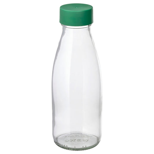 IKEA: SPARTANSK Water Bottle – Clear Glass/Green, 0.5L