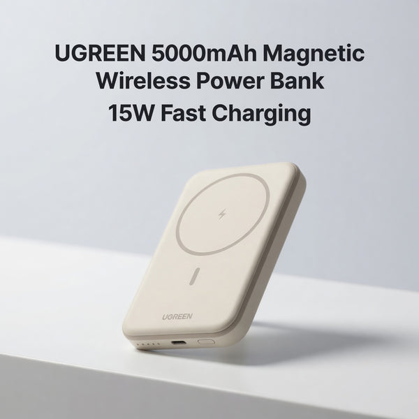 UGREEN 5000mAh Magnetic Wireless Power Bank – 15W Fast Charging