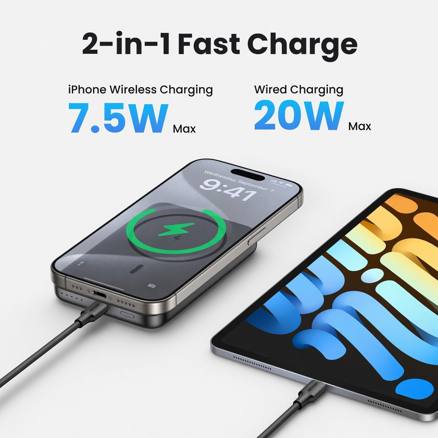 UGREEN 10000mAh Magnetic Wireless Power Bank – 20W Fast Charging