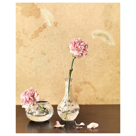 VILJESTARK clear glass vase 17 cm with minimalist design