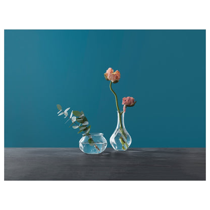 VILJESTARK Vase, clear glass, 8 cm
