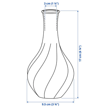 VILJESTARK Vase, clear glass, 17 cm