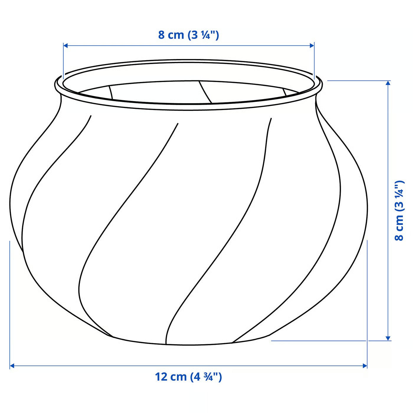 VILJESTARK Vase, clear glass, 8 cm