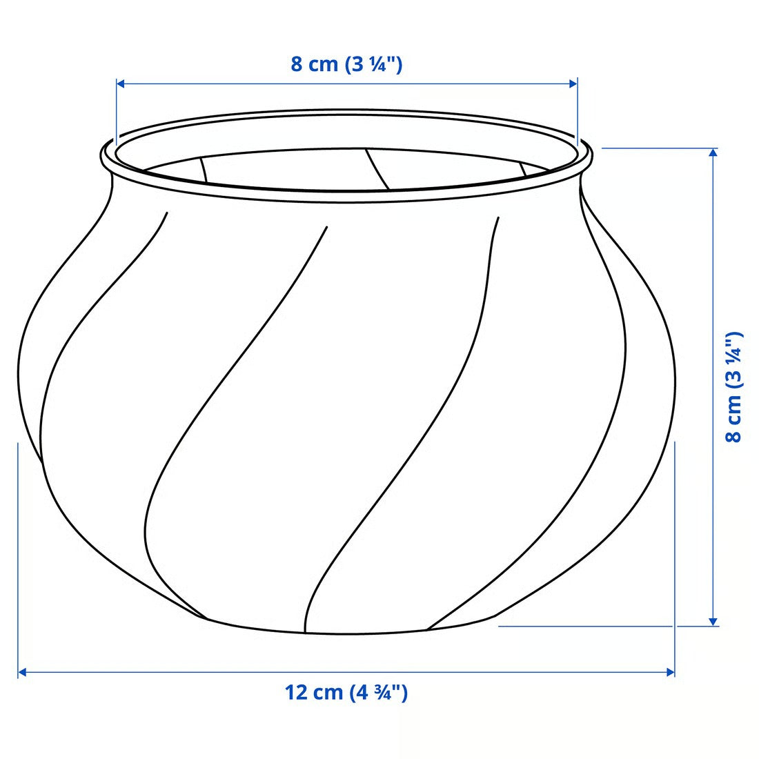VILJESTARK Vase, clear glass, 8 cm